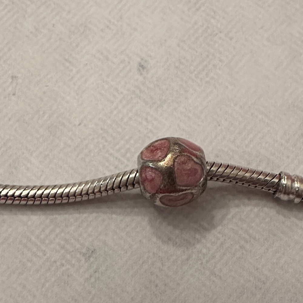 Pink Heart Pandora Bead Charm for Women’s Bracelet